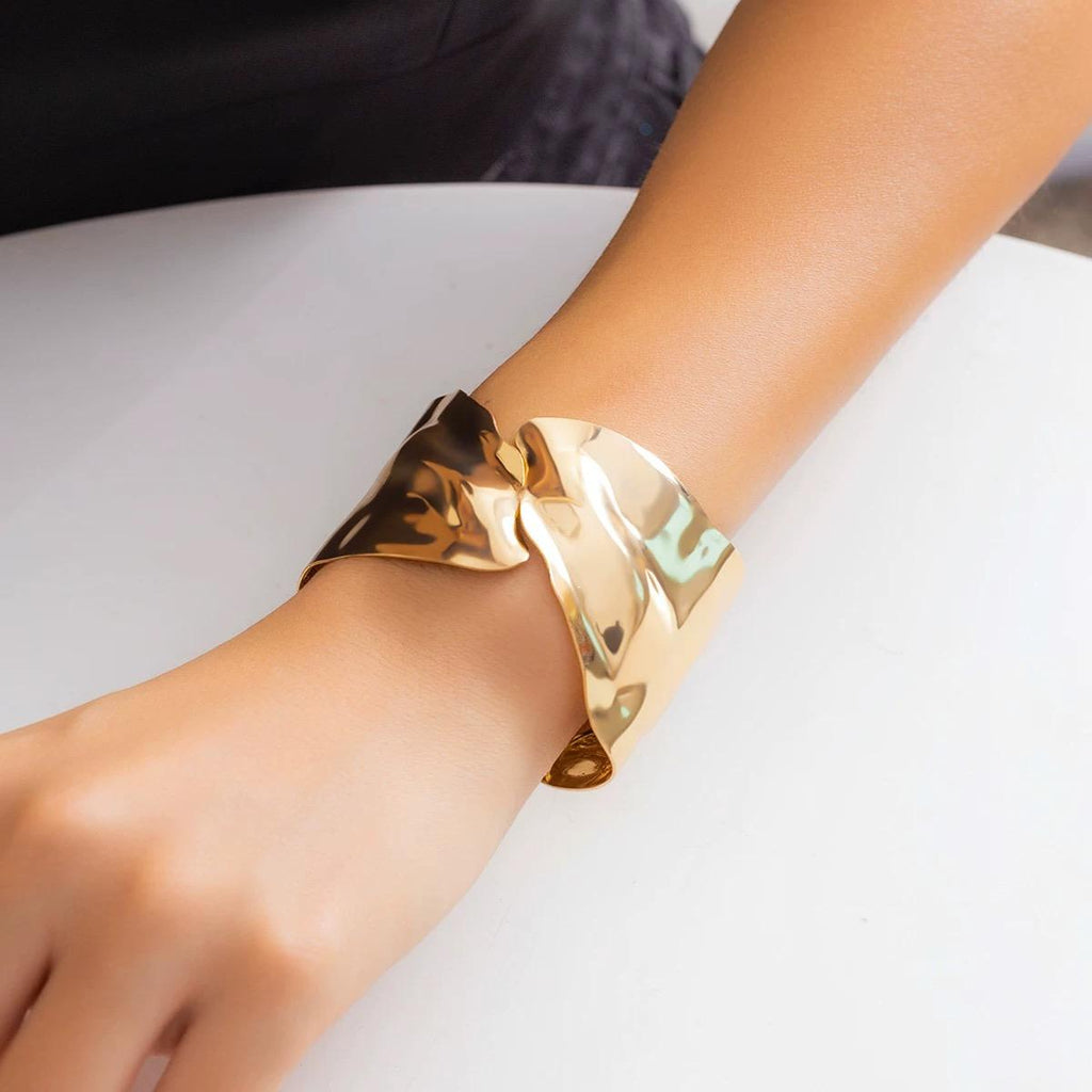 ACOOE Large Glossy Gold Bracelet for Women 21 - ACOOE