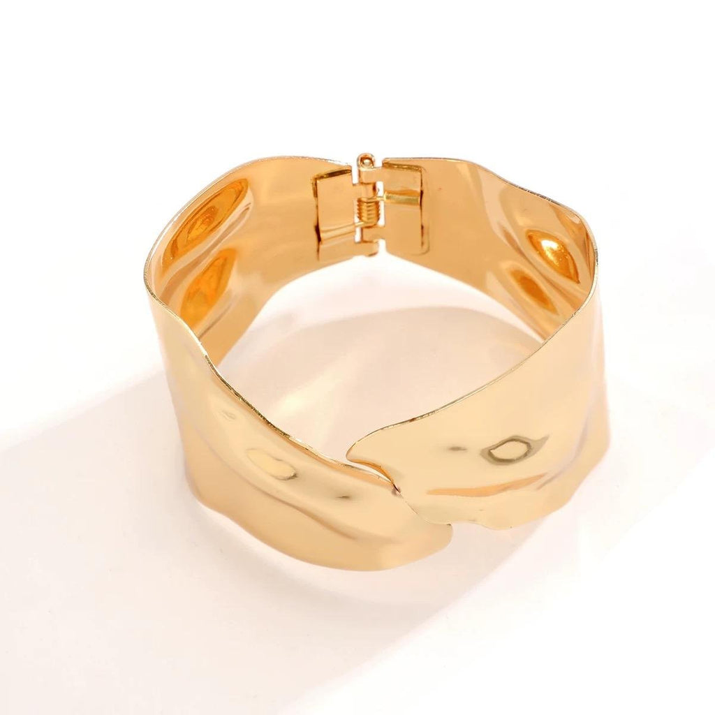 ACOOE Large Glossy Gold Bracelet for Women 21 - ACOOE