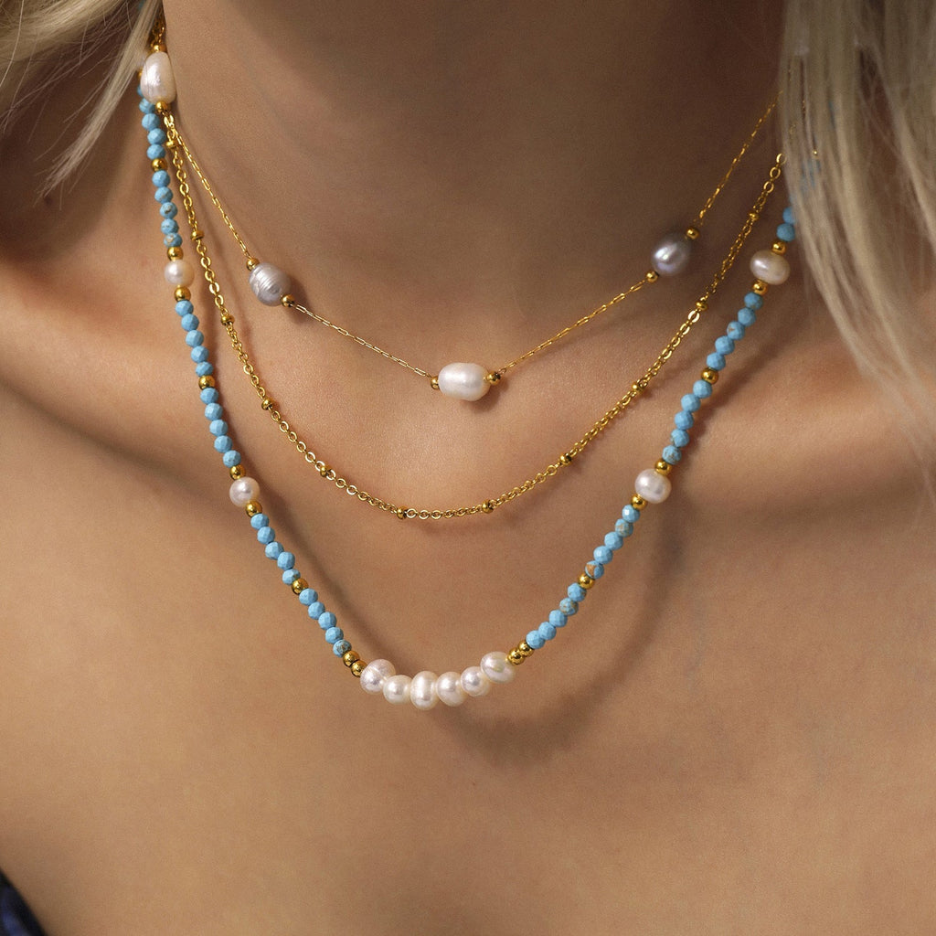 ACOOE Luxury Layered Pearl Necklace and Bracelet Set - ACOOE