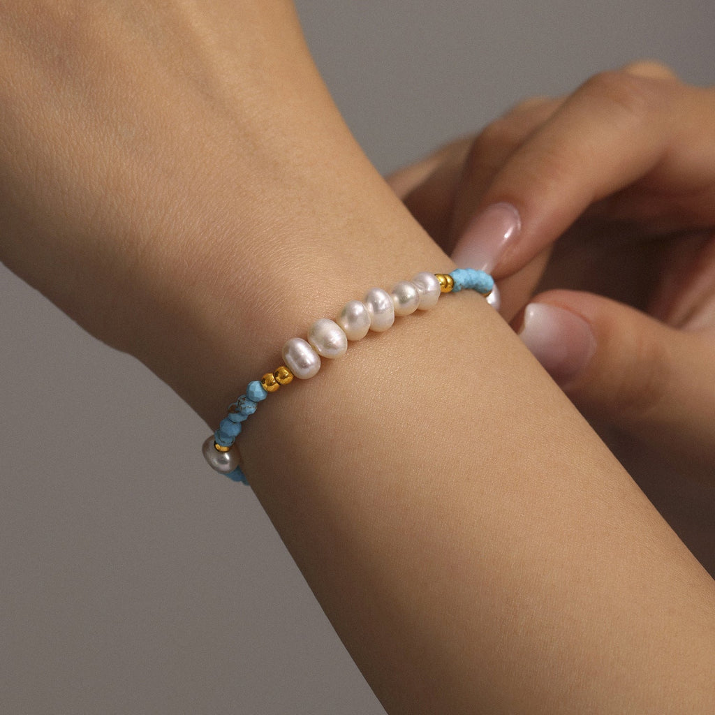 ACOOE Luxury Layered Pearl Necklace and Bracelet Set - ACOOE