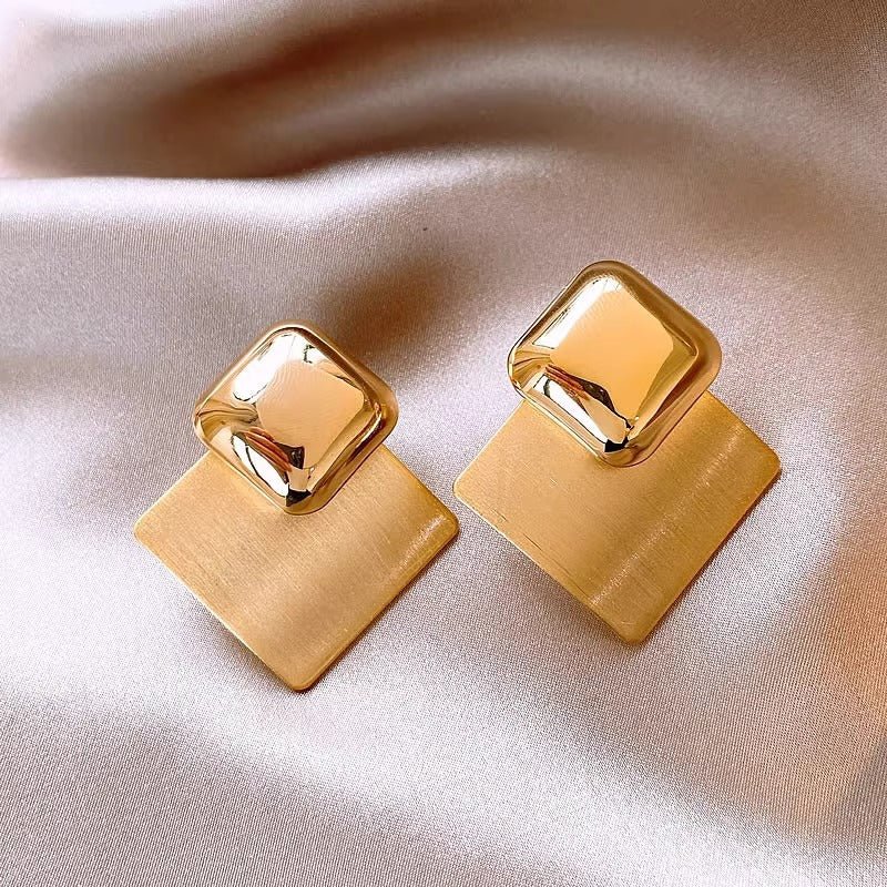ACOOE S925 Silver Simple Square Earrings - ACOOE