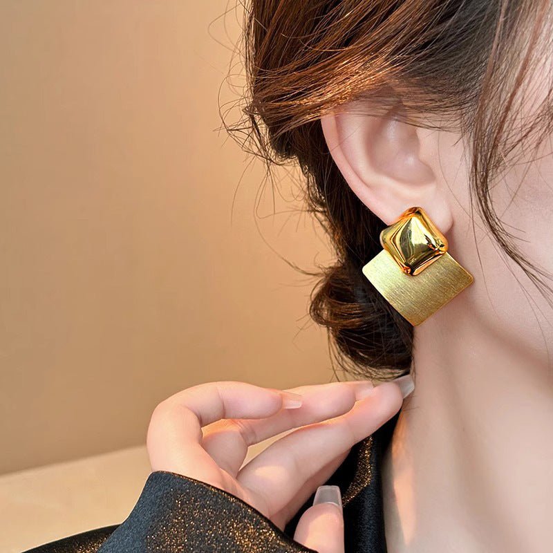 ACOOE S925 Silver Simple Square Earrings - ACOOE