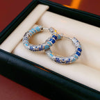 ACOOE S925 Silver Vintage Blue Earrings - ACOOE