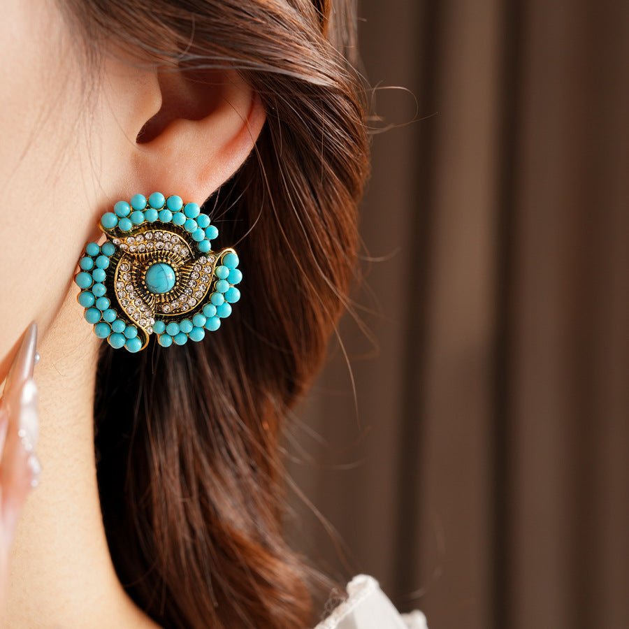 ACOOE S925 Silver Vintage Bule Earrings - ACOOE