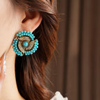 ACOOE S925 Silver Vintage Bule Earrings - ACOOE