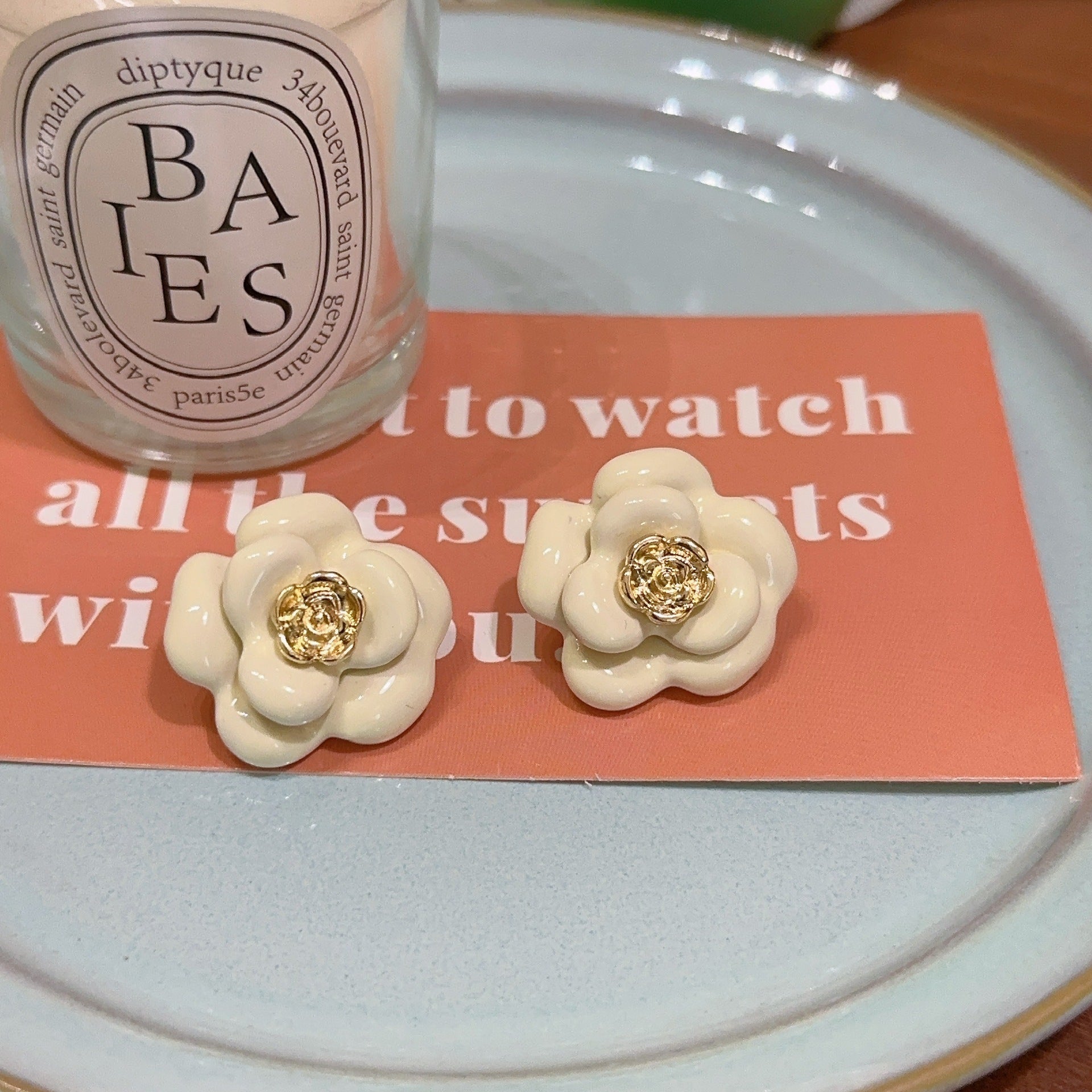 ACOOE S925 Silver Vintage Camellia Earrings - ACOOE