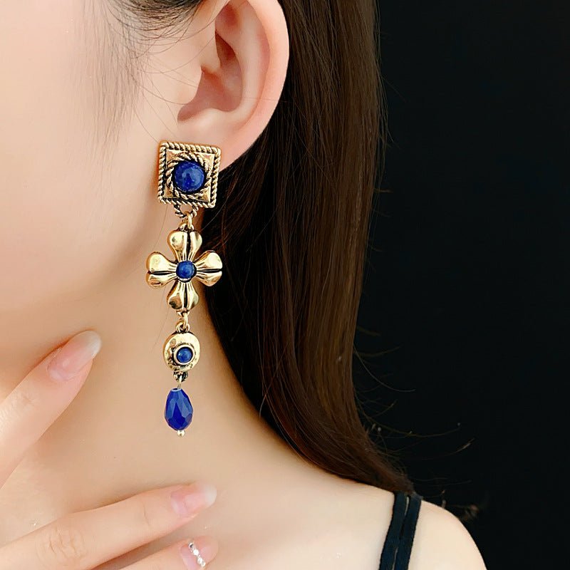 ACOOE S925 Silver Vintage Flower Earrings - ACOOE