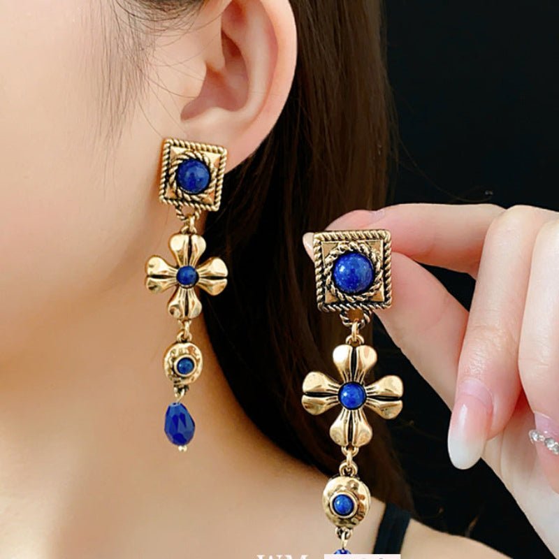 ACOOE S925 Silver Vintage Flower Earrings - ACOOE