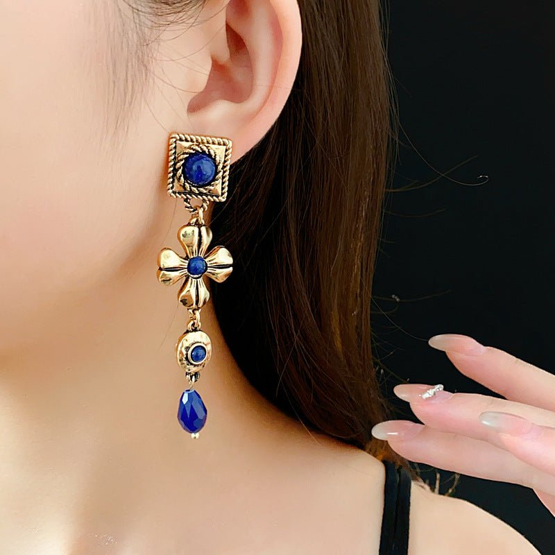 ACOOE S925 Silver Vintage Flower Earrings - ACOOE