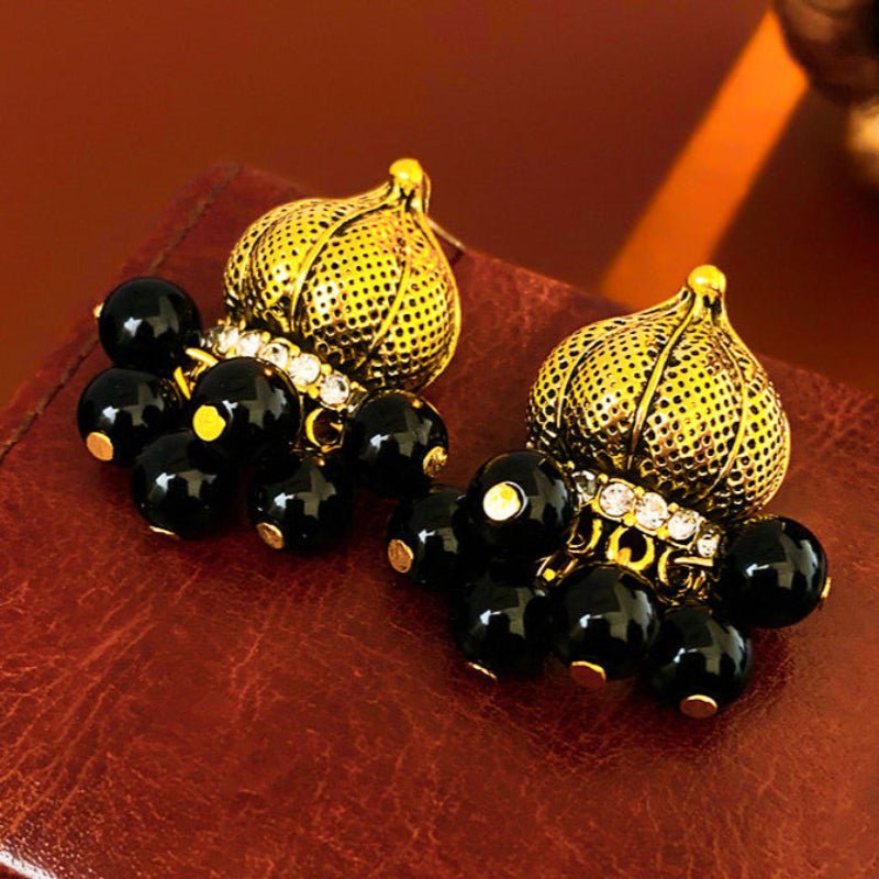 Distressed Metal Round Beads Vintage Earrings - ACOOE