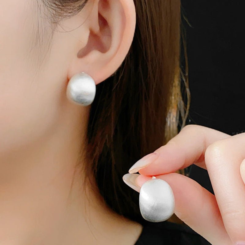 Gold Plated Silver Needle Round Studs - ACOOE