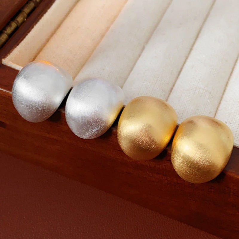 Gold Plated Silver Needle Round Studs - ACOOE