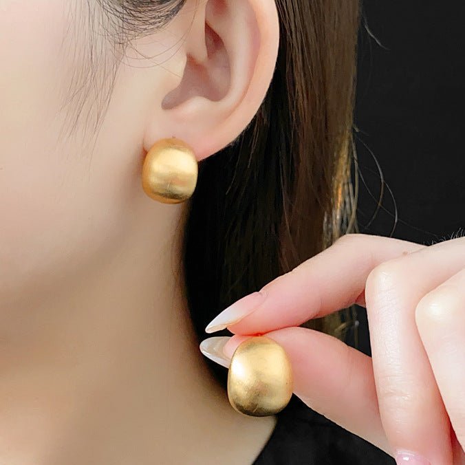 Gold Plated Silver Needle Round Studs - ACOOE