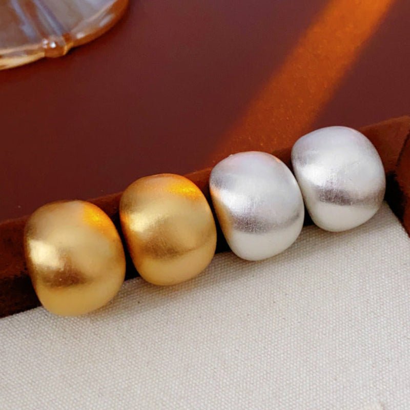 Gold Plated Silver Needle Round Studs - ACOOE