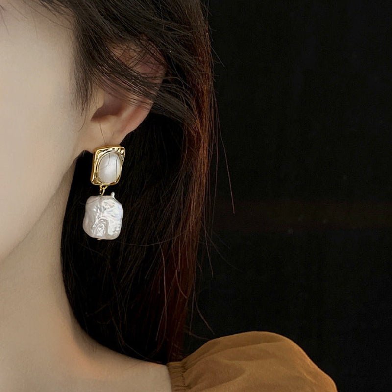 Light Luxury Silver Needle Pearl Earrings - ACOOE