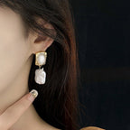 Light Luxury Silver Needle Pearl Earrings - ACOOE