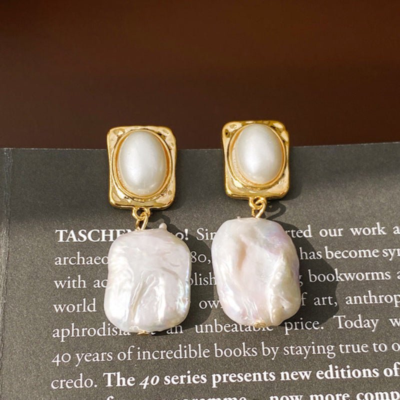 Light Luxury Silver Needle Pearl Earrings - ACOOE