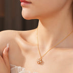 Light Luxury Zircon Flower Pearl Necklace - ACOOE