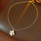 Light Luxury Zircon Flower Pearl Necklace - ACOOE