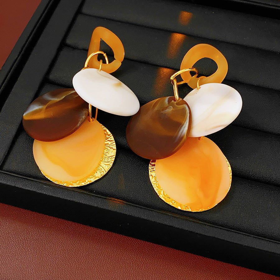 Milad Style Silver Needle Round Tassel Earrings - ACOOE