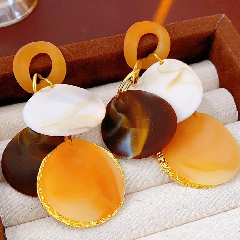 Milad Style Silver Needle Round Tassel Earrings - ACOOE