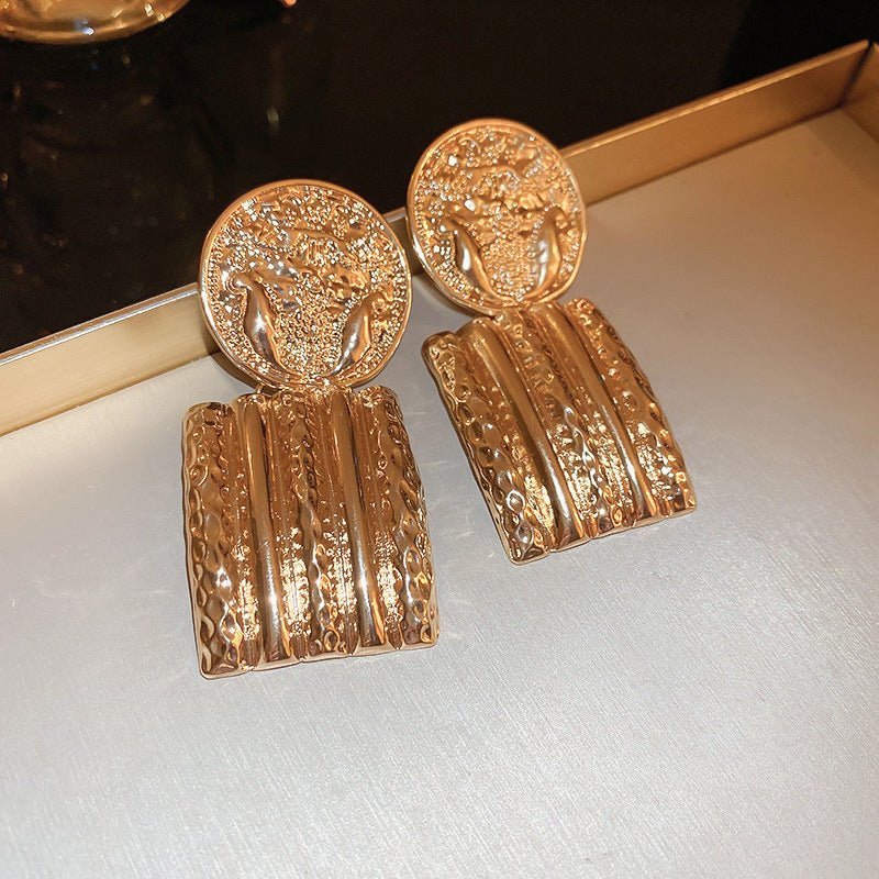 Real Gold Plated Silver Needle Geometric Rectangle Earrings - ACOOE