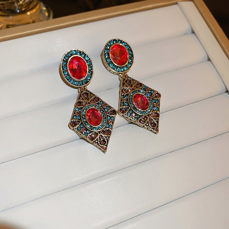 Real Gold Plated Silver Needle Geometric Rectangle Earrings - ACOOE