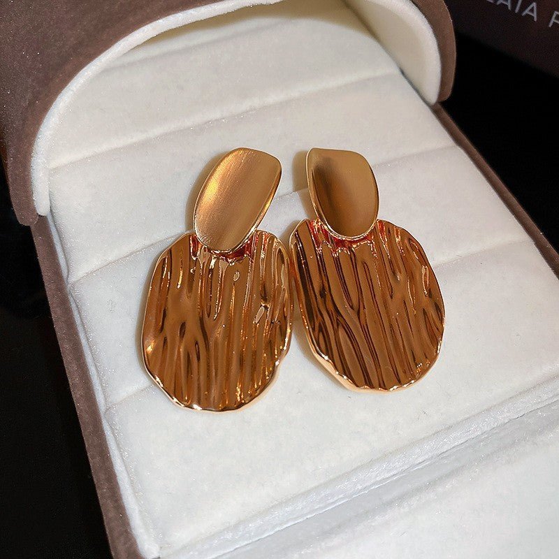 Real Gold Plated Silver Needle Geometric Rectangle Earrings - ACOOE