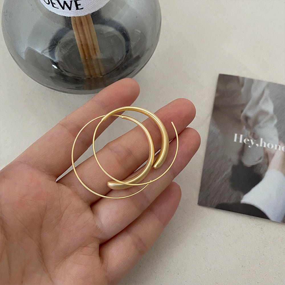 Retro Light Luxury Metal Circle Hoop Earrings - ACOOE