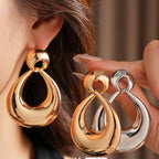 S925 Retro Silver Needle Geometric Earrings - ACOOE