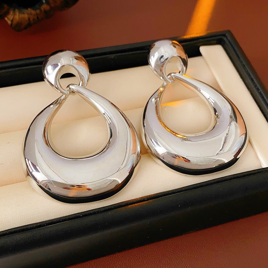 S925 Retro Silver Needle Geometric Earrings - ACOOE