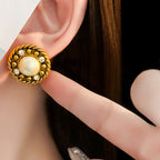 S925 Silver Diamond Pearl Stud Earrings - ACOOE