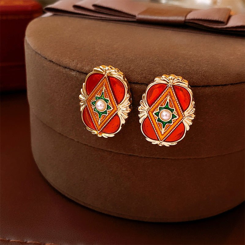 S925 Silver Enamel Circle Earrings - ACOOE