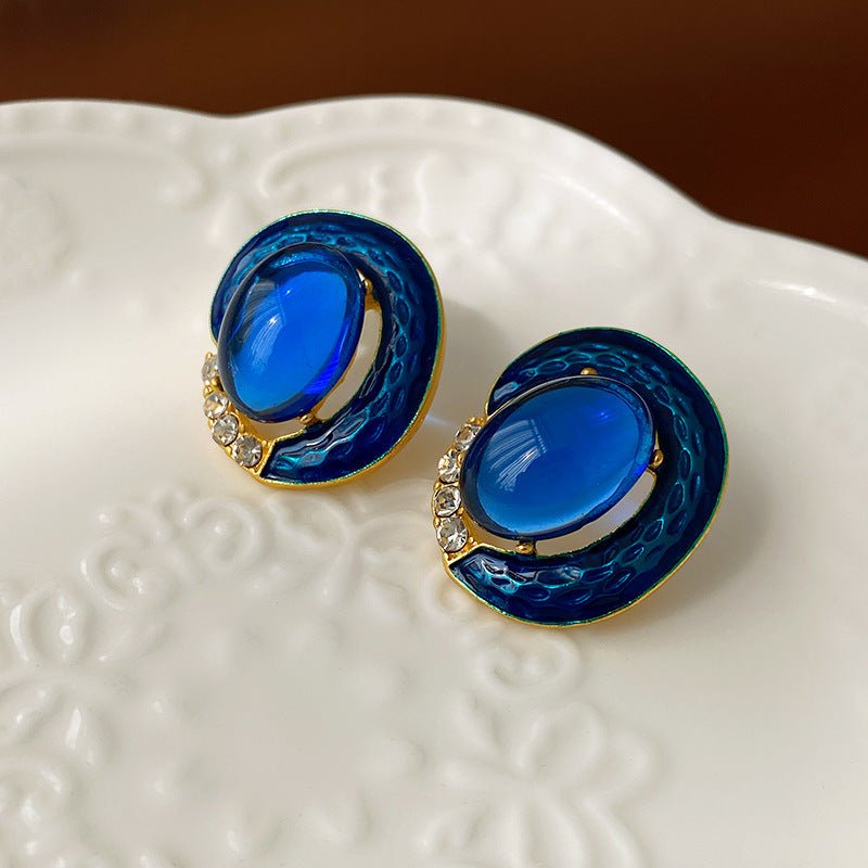 S925 Silver Enamel Circle Earrings - ACOOE