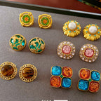 S925 Silver Enamel Circle Earrings - ACOOE