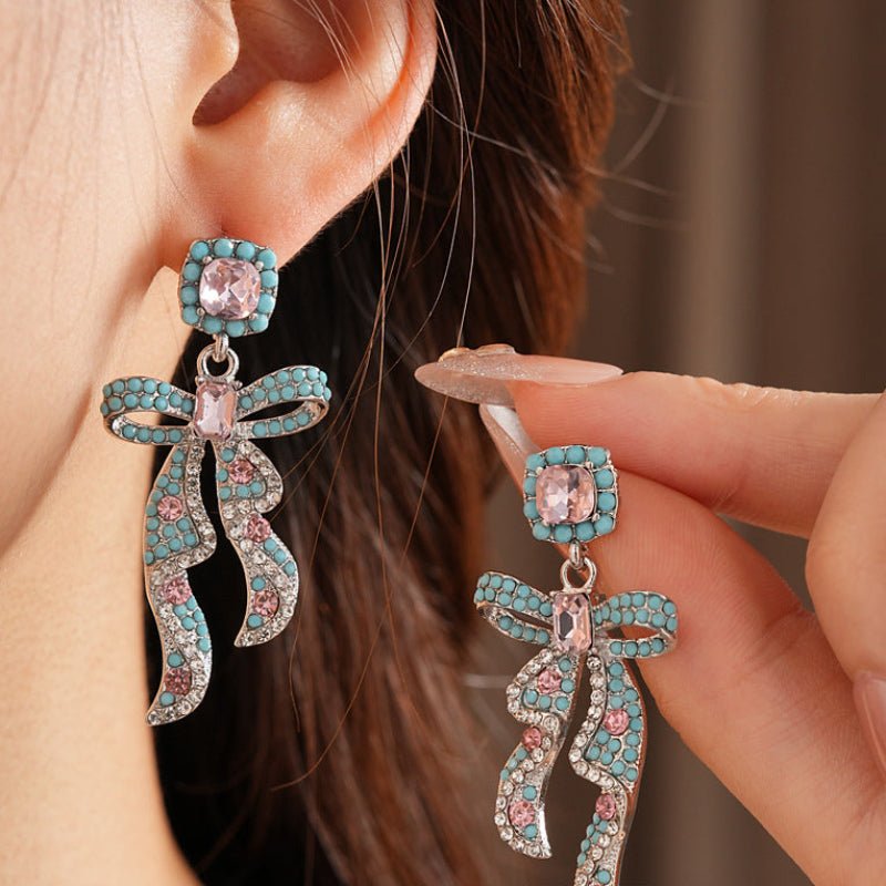 S925 Silver Gold Bowknot earrings Earrings - ACOOE