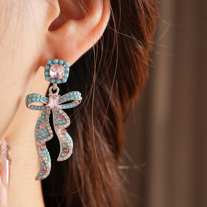 S925 Silver Gold Bowknot earrings Earrings - ACOOE