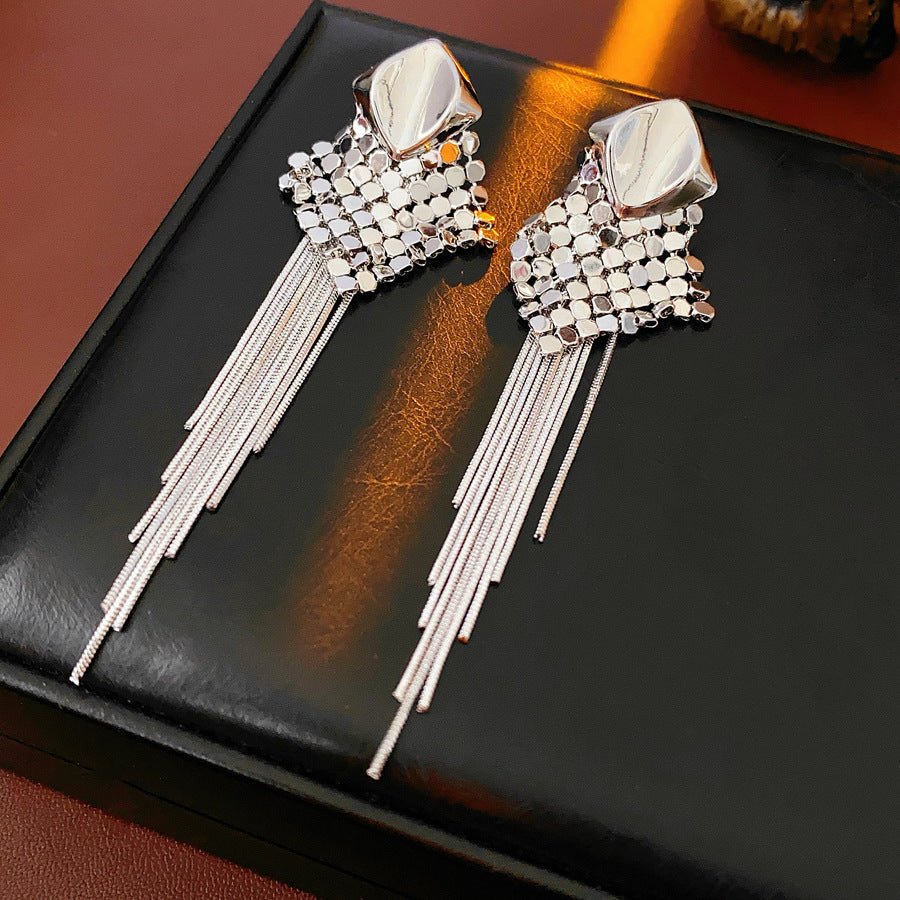 S925 Silver Gold Drop Tassel Earrings - ACOOE