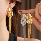 S925 Silver Gold Drop Tassel Earrings - ACOOE