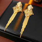 S925 Silver Gold Drop Tassel Earrings - ACOOE