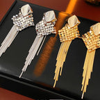 S925 Silver Gold Drop Tassel Earrings - ACOOE