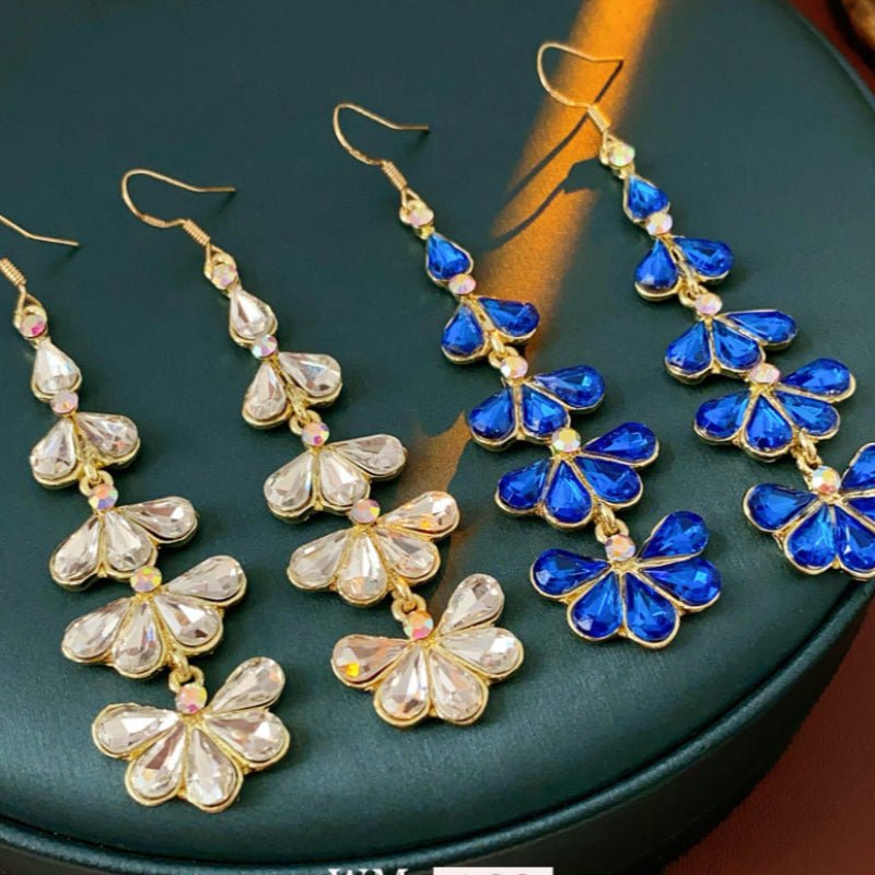 S925 Silver Gold Flower Drop Earrings - ACOOE