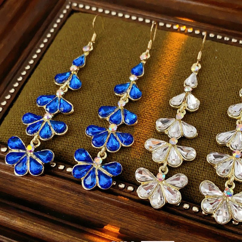 S925 Silver Gold Flower Drop Earrings - ACOOE