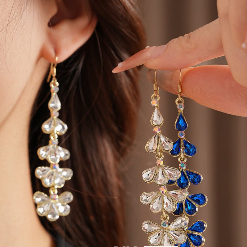 S925 Silver Gold Flower Drop Earrings - ACOOE