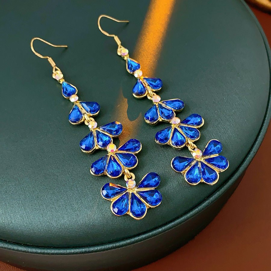 S925 Silver Gold Flower Drop Earrings - ACOOE