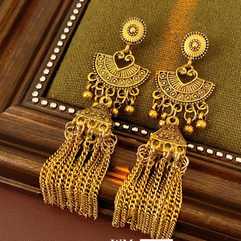 S925 Silver Gold Vintage Wind Tasse Earrings - ACOOE