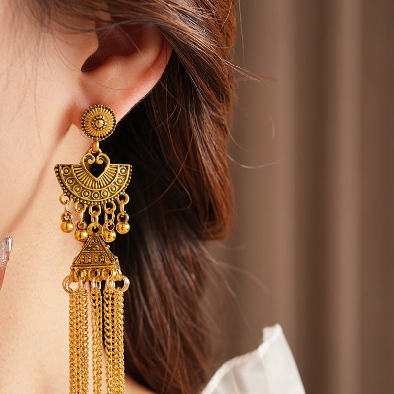 S925 Silver Gold Vintage Wind Tasse Earrings - ACOOE