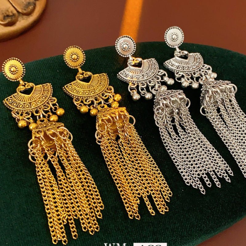 S925 Silver Gold Vintage Wind Tasse Earrings - ACOOE