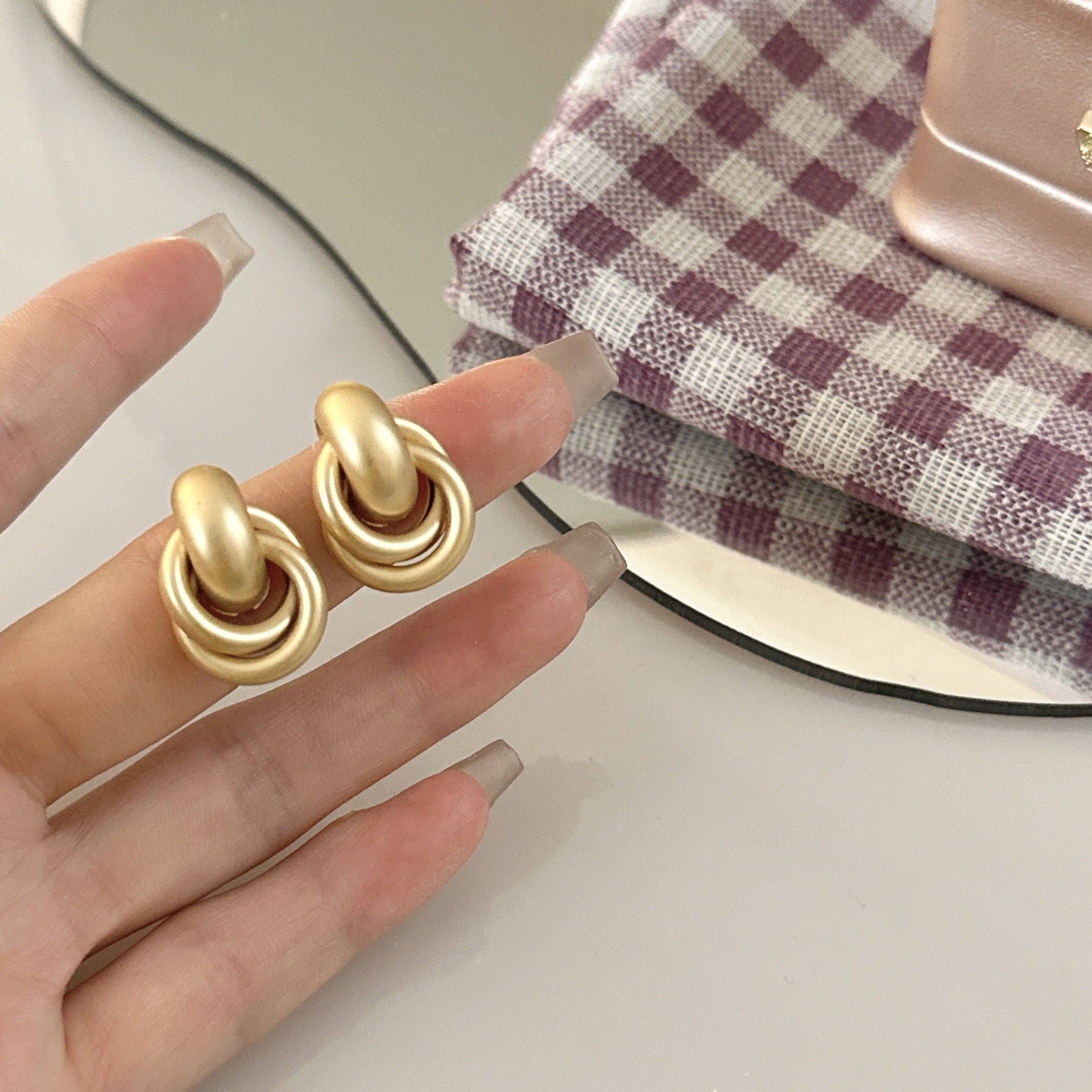 S925 Silver Minimally Matte Earrings - ACOOE