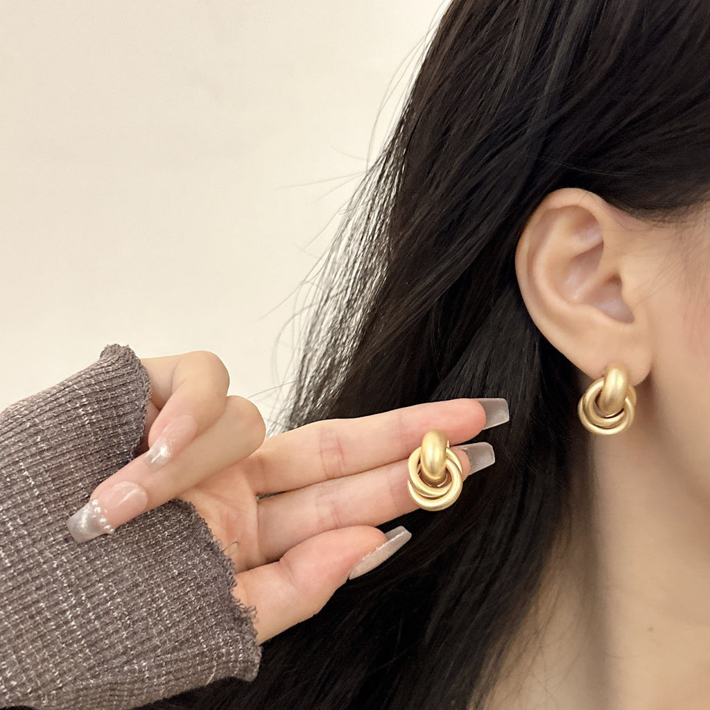 S925 Silver Minimally Matte Earrings - ACOOE